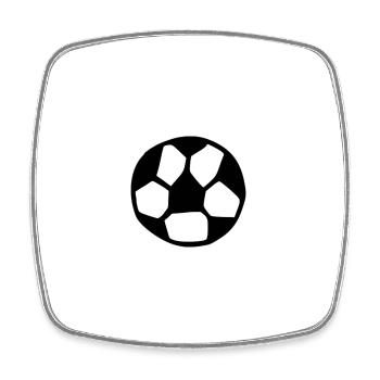 Football - Magnet carré - blanc - Devant