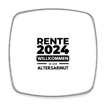 Pension 2024 Bienvenue aux retraités de la précarité des personnes âgées - Magnet carré - blanc - Devant