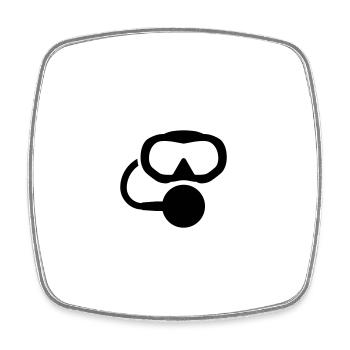 Logo de plongée sous-marine - Magnet carré - blanc - Devant