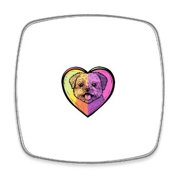 Chow Chow Hund Herz Love - Viereckiger Kühlschrankmagnet - Weiß - Vorne