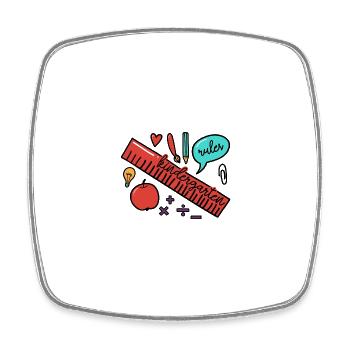 Kindergarten Rules - Square fridge magnet - white - Front