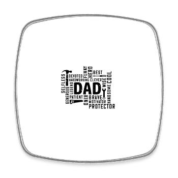 Papa - Viereckiger Kühlschrankmagnet - Weiß - Vorne