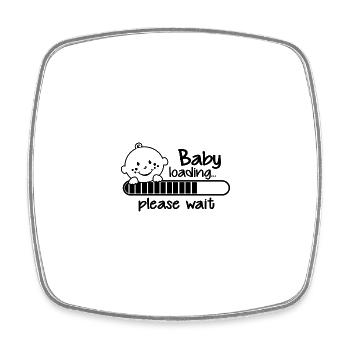 Baby, das T-Shirt lädt - Viereckiger Kühlschrankmagnet - Weiß - Vorne