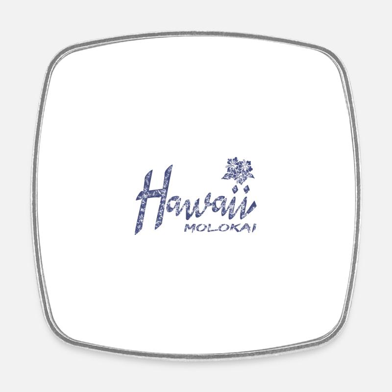 Hawaï Molokai - Magnet carré - blanc