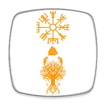 Yggdrasil - Viereckiger Kühlschrankmagnet - Weiß - Vorne
