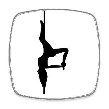 Pole Dance Figure Black - Square fridge magnet - white - Front
