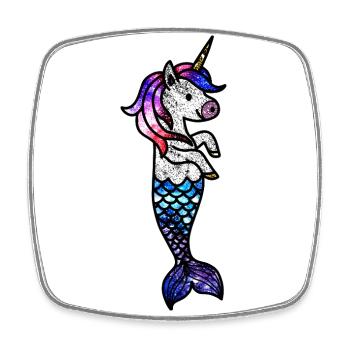 Cosmic Sea Unicorn - Square fridge magnet - white - Front