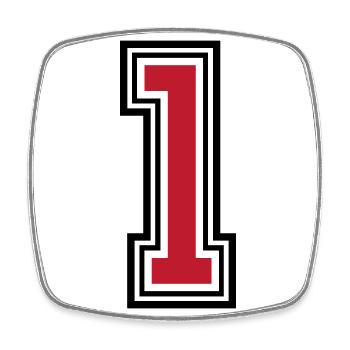1 Zahl symbol - Viereckiger Kühlschrankmagnet - Weiß - Vorne