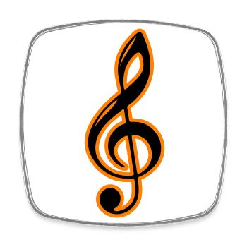 Musiknoten Symbol Notenschlüssel - Viereckiger Kühlschrankmagnet - Weiß - Vorne