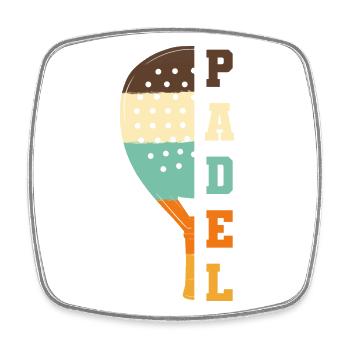 Padel Paddle Racket Tennis Sport I Cadeau - Magnet carré - blanc - Devant