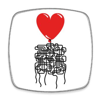 Es ist kompliziert...Liebe...Valentinstag - Viereckiger Kühlschrankmagnet - Weiß - Vorne