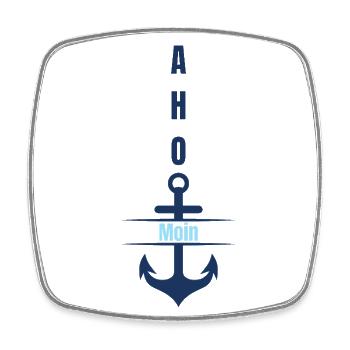 AHOI Anker Moin Maritim Nordsee - Viereckiger Kühlschrankmagnet - Weiß - Vorne