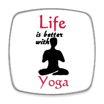 Yoga Life Life Saying Sports Fitness Cadeau - Magnet carré - blanc - Devant
