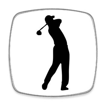 Golf - Viereckiger Kühlschrankmagnet - Weiß - Vorne