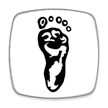 Pied - Magnet carré - blanc - Devant