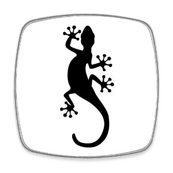 gecko - Square fridge magnet - white - Front