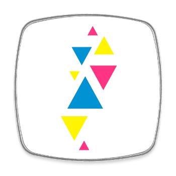 dreiecke design formen hipster - Viereckiger Kühlschrankmagnet - Weiß - Vorne