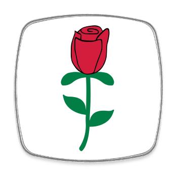 Rose - Square fridge magnet - white - Front
