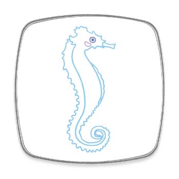 Seahorse marine animal - Square fridge magnet - white - Front
