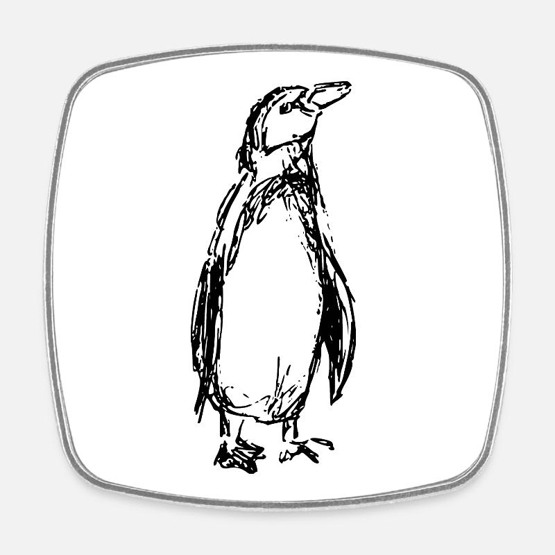 Pinguin - Viereckiger Kühlschrankmagnet - Weiß
