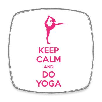 Keep Calm and Do Yoga - Viereckiger Kühlschrankmagnet - Weiß - Vorne