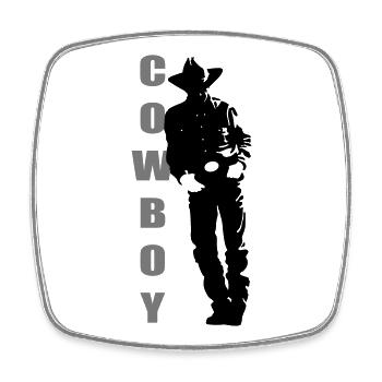 Cowboy - Viereckiger Kühlschrankmagnet - Weiß - Vorne