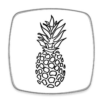 pineapple - Square fridge magnet - white - Front