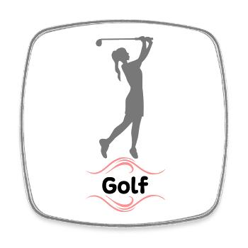 golf - Viereckiger Kühlschrankmagnet - Weiß - Vorne