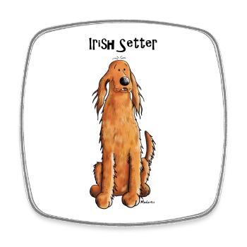 Happy Irish Setter - Viereckiger Kühlschrankmagnet - Weiß - Vorne