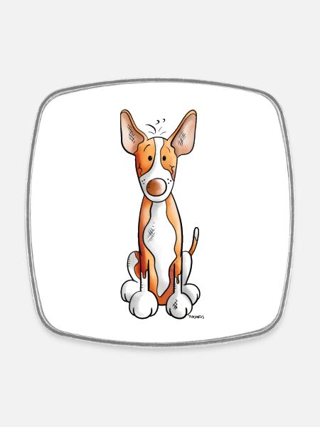 Mignon Podenco - Chien - Chiens - Magnet carré - blanc