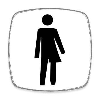 Transgender Toilet Sign - Square fridge magnet - white - Front