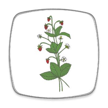 Wild strawberries - Square fridge magnet - white - Front