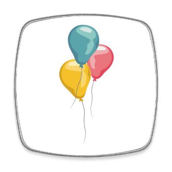 luftballon balloon symbol Logo colors Farben - Viereckiger Kühlschrankmagnet - Weiß - Vorne
