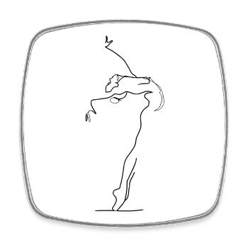 Danse - Magnet carré - blanc - Devant