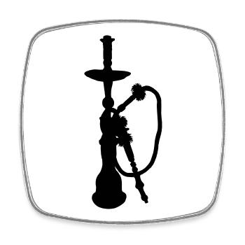 Water pipe shadow figure - Square fridge magnet - white - Front