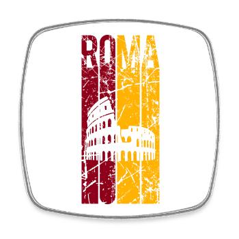 Rome t-shirt design grunge effet Roma Rom Rome - Magnet carré - blanc - Devant