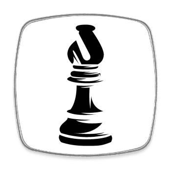 bishop bishop figure chess chess symbol vector - Square fridge magnet - white - Front