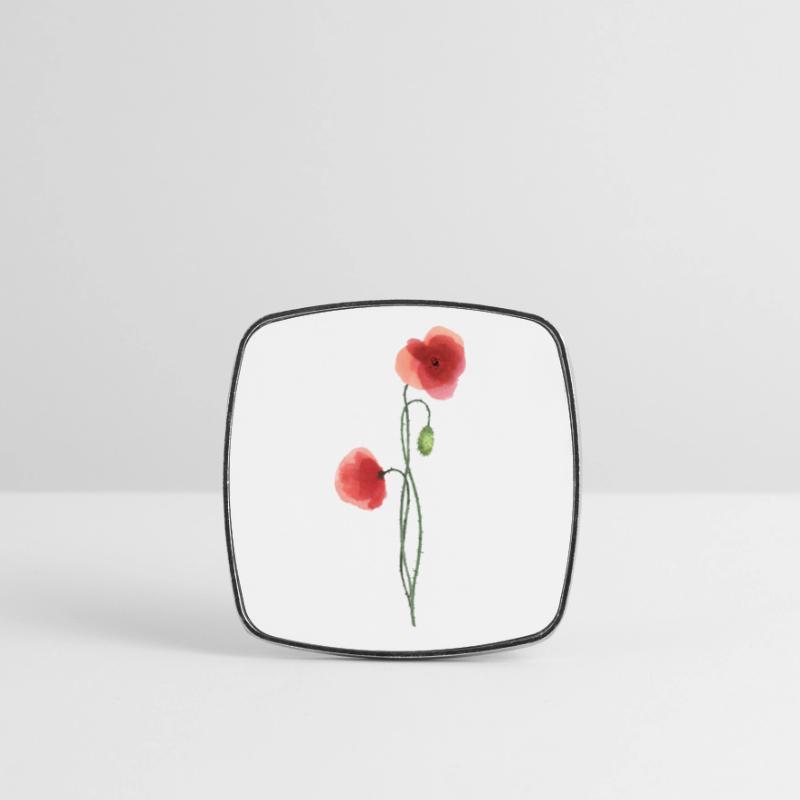 Blume: roter Mohn Viereckiger Kühlschrankmagnet