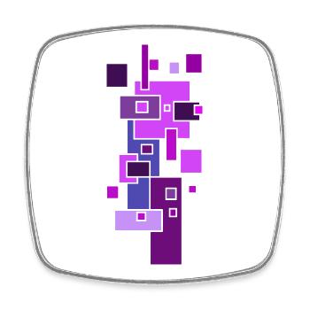 Building Blocks Architecture Pattern - Square fridge magnet - white - Front