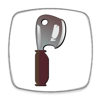Hackbeil KITCHEN KNIFE KITCHEN COOKING - Square fridge magnet - white - Front