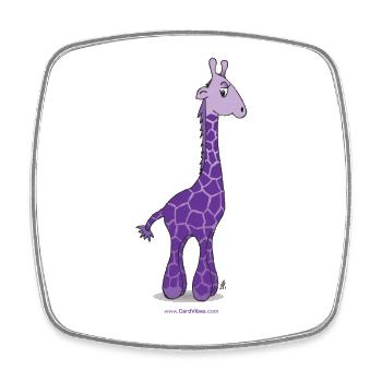 Purple giraffe - Square fridge magnet - white - Front