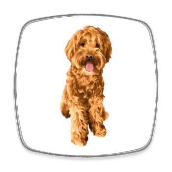 Goldendoodle Schnoodle - Viereckiger Kühlschrankmagnet - Weiß - Vorne