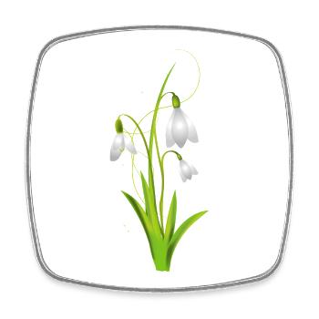 Les perce-neige comme de belles fleurs printanières - Magnet carré - blanc - Devant