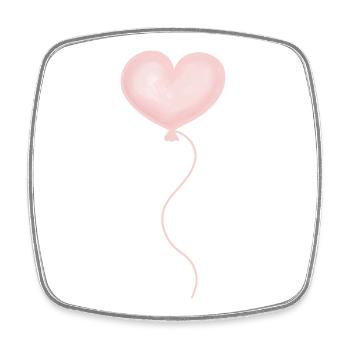 Luftballon herz - Viereckiger Kühlschrankmagnet - Weiß - Vorne