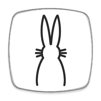 Hase Häschen - Viereckiger Kühlschrankmagnet - Weiß - Vorne