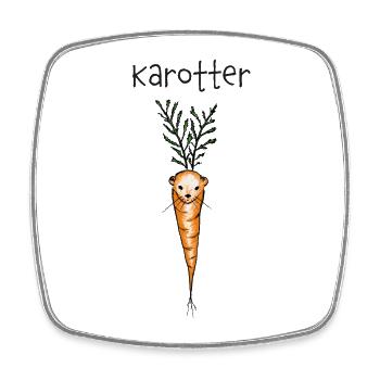 Karotter - Otter, Karotte - Viereckiger Kühlschrankmagnet - Weiß - Vorne