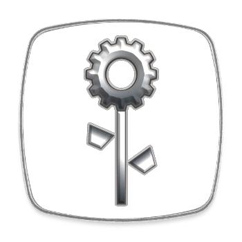 Metall Blume - Viereckiger Kühlschrankmagnet - Weiß - Vorne