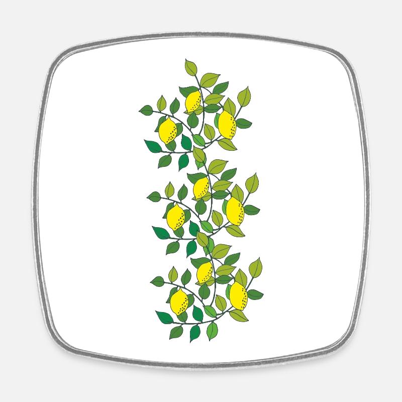 citron - Magnet carré - blanc