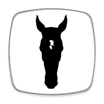 Cheval - Magnet carré - blanc - Devant