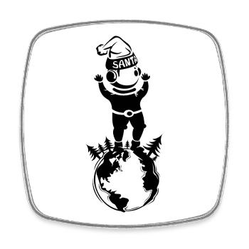 Santa Claus Symbol Erde Welt Illustration Icon - Viereckiger Kühlschrankmagnet - Weiß - Vorne